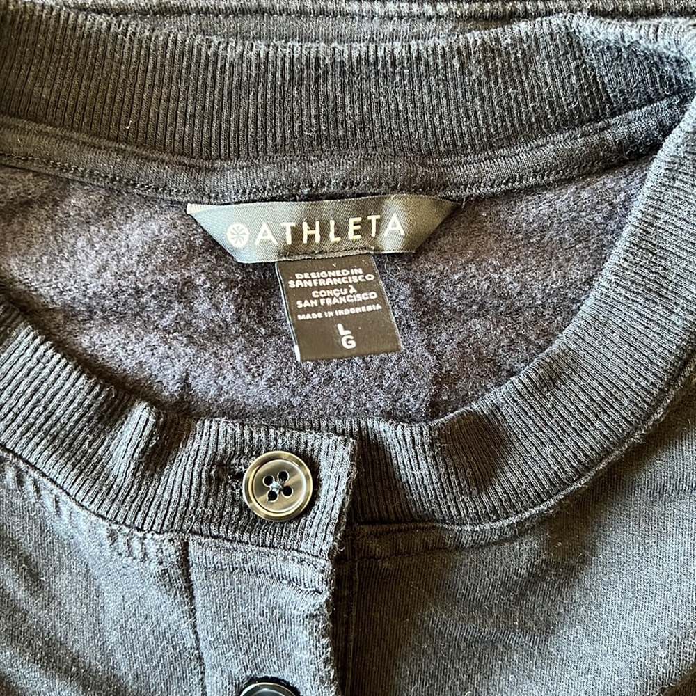 Athleta Half Button Up Sweater L - image 4